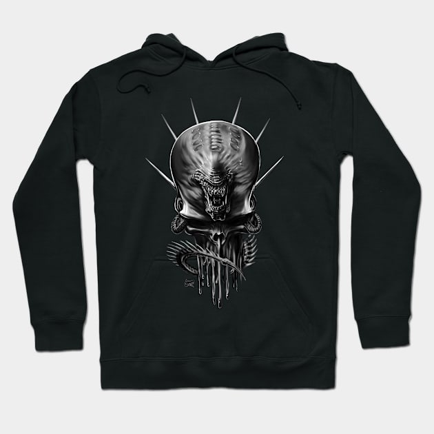 Parasitic Skull Hoodie by Shawnsonart